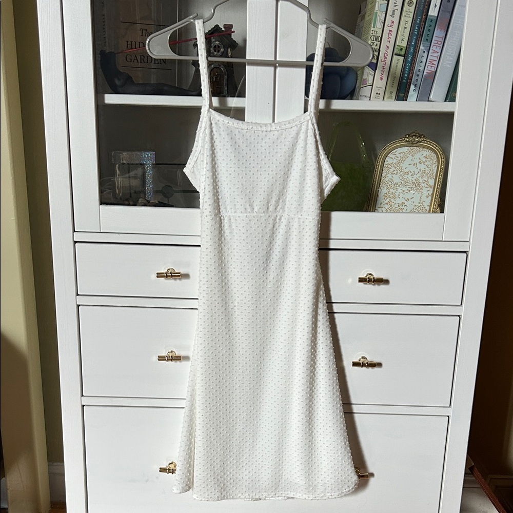Olivia Rae White Tie-back Textured Dress